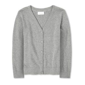The Children's Place Gray 100% Cotton V-Neck Button Down Cardigan Sweater Sz 14